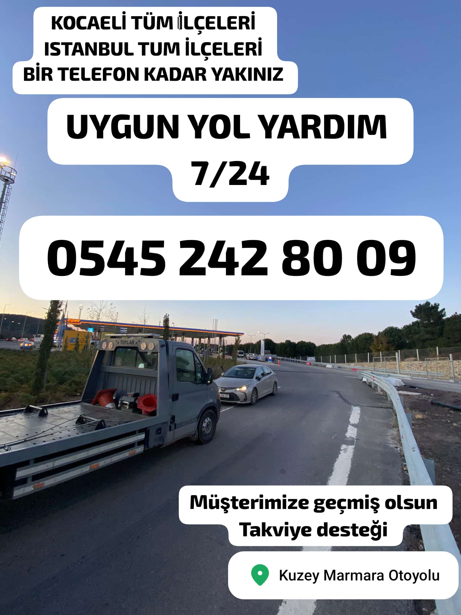  Körfez Bölgesinde Yolda Kalan Araçların Profesyonel Ku